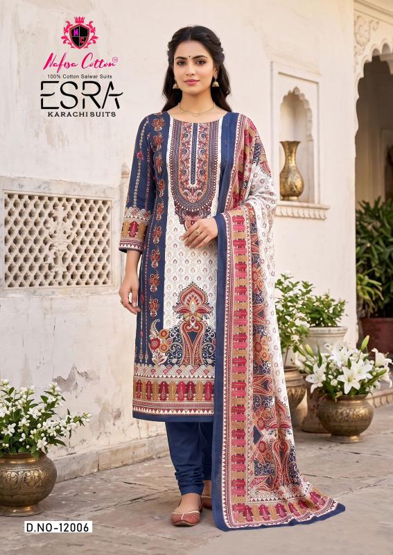 Nafisa cotton esra vol-12 karachi cotton dress materials wholesale